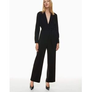 Babaton Innovator Jumpsuit Size XS Black Tailored Wide Leg Minimalist Chic